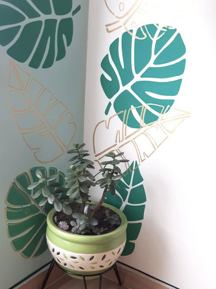 Mural de Alejandra colección Monstera