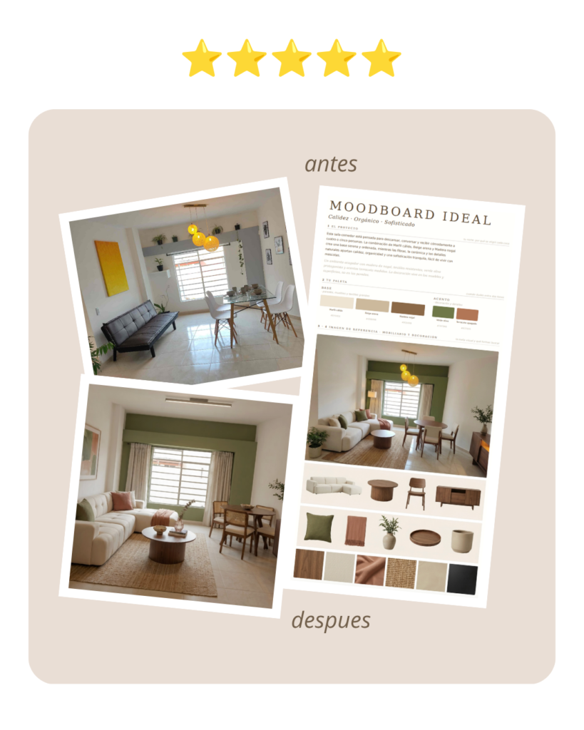 No se absolutamente nada de decoración... Pero con Luma mi sala quedo espectacular! me fue guiando paso a paso y estoy contentisima con el resultado. graciasss
- Andrea